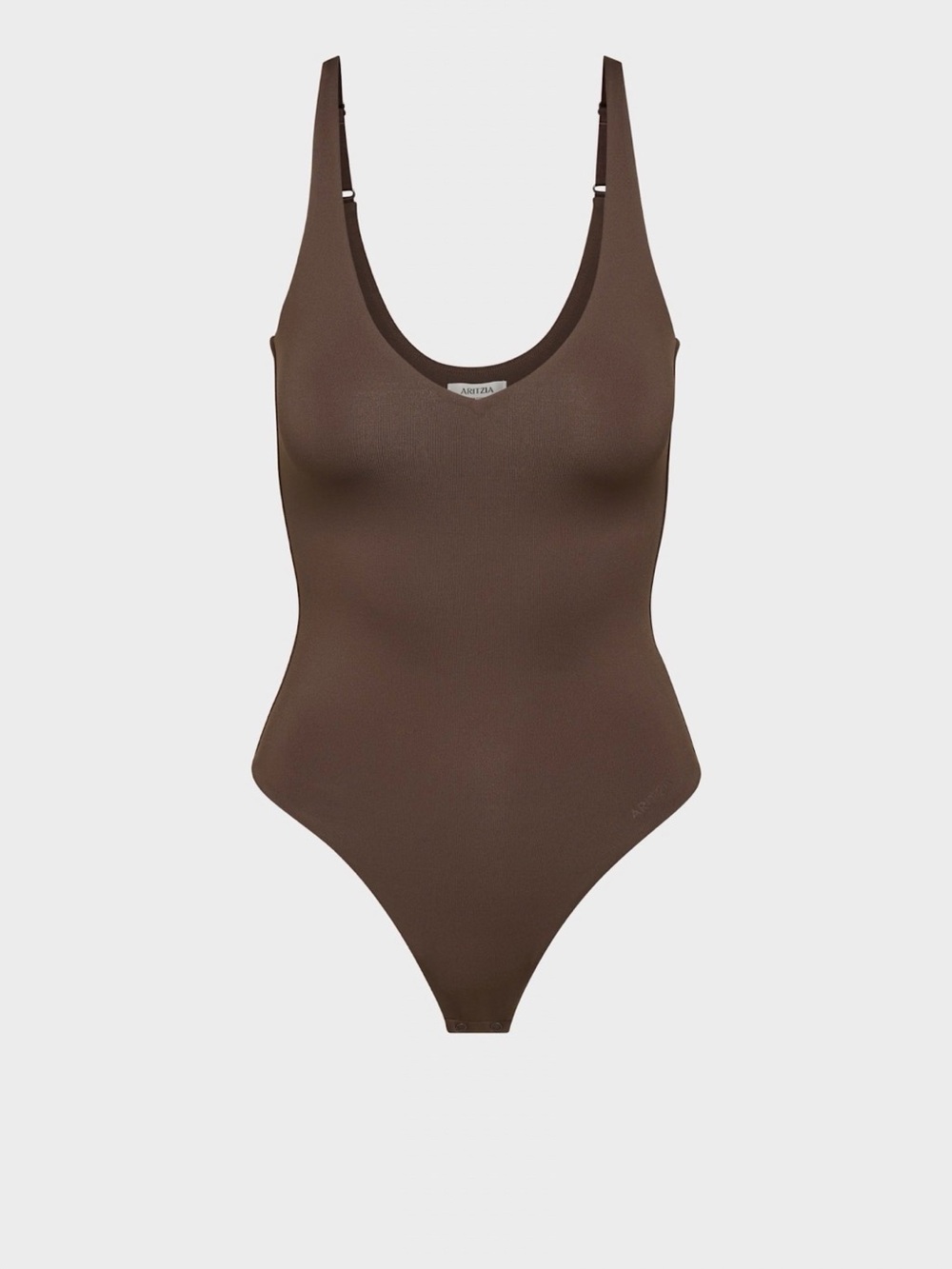 Aritzia Chocolate Brown Scoop-Front Bodysuit